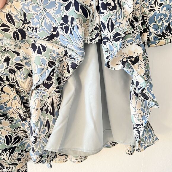 Veronica Beard Riggins Floral Silk Button Front Shift Dress- Size 0 (XS) - Picture 6 of 13